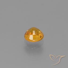 Sapphire Gemstone in 5.3 mm Size for Sale, Sapphire Stone in Deep Orange-Gold Color