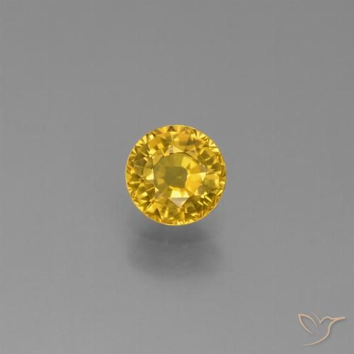 0.68ct Natural Golden Sapphire, Round, VVS-VS