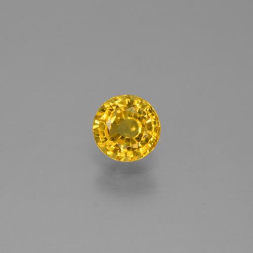 Yellowish Gold Sapphire Gem - 0.6ct Round Facet (ID: 453253)