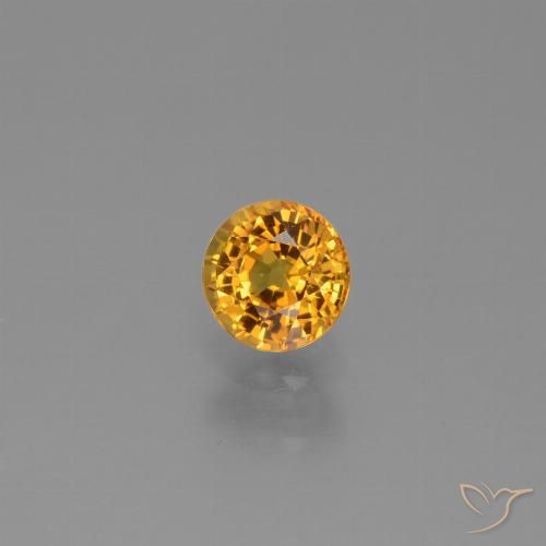 0.72ct Natural Dark Orange-Gold Sapphire, Round, VVS-VS