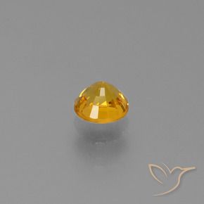 Sapphire Gemstone in 5 mm (calibrated) Size for Sale, Sapphire Stone in Dark Orange-Gold Color