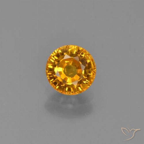 0.70ct Natural Gold Sapphire, Round, VVS-VS