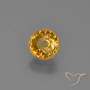 0.70 ct Golden Sapphire Stone, Natural Sapphire in Round Facet Shape for Sale