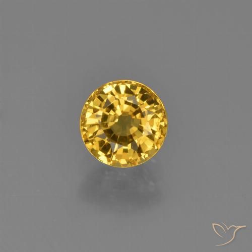 0.79ct Natural Golden Sapphire, Round, VVS-VS