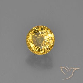 0.79 ct Golden Sapphire Stone, Natural Sapphire in Round Facet Shape for Sale