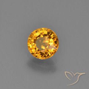 0.70 ct Golden Sapphire Stone, Natural Sapphire in Round Facet Shape for Sale