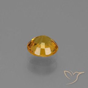 Sapphire Gemstone in 5.2 mm Size for Sale, Sapphire Stone in Deep Orange-Gold Color