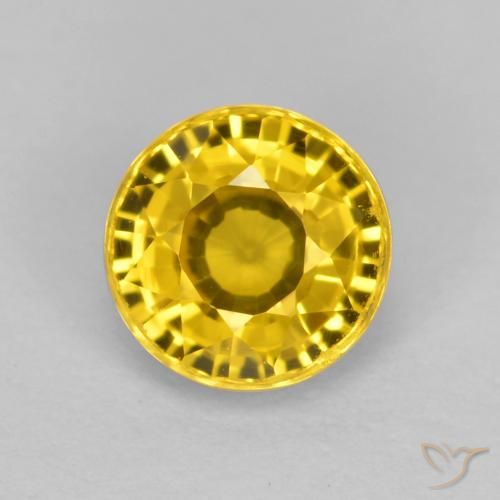 0.72ct Natural Golden Sapphire, Round, VVS-VS