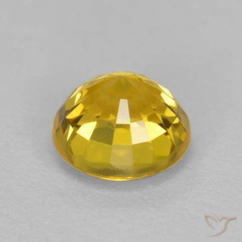Sapphire Gemstone in 5 mm (calibrated) Size for Sale, Sapphire Stone in Golden Color