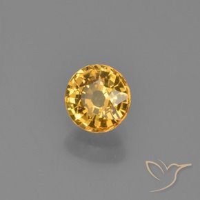 0.62 ct Golden Sapphire Stone, Natural Sapphire in Round Facet Shape for Sale