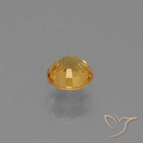 Sapphire Gemstone in 5 mm (calibrated) Size for Sale, Sapphire Stone in Deep Golden Orange Color