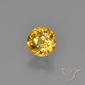 0.67 ct Golden Sapphire Stone, Natural Sapphire in Round Facet Shape for Sale