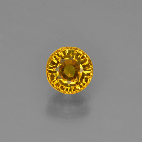 Medium Orange-Gold Sapphire Gem - 0.7ct Round Facet (ID: 453278)