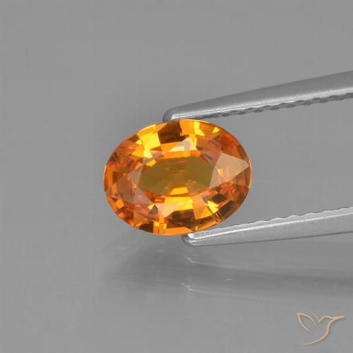 1.05ct Natural Deep Orange Sapphire, Oval, VVS-VS