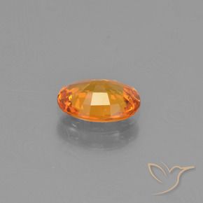 Sapphire Gemstone in 7.6 x 5.8 mm Size for Sale, Sapphire Stone in Deep Orange Color