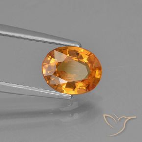 1.32 ct Orange Sapphire Stone, Natural Sapphire in Oval Facet Shape for Sale