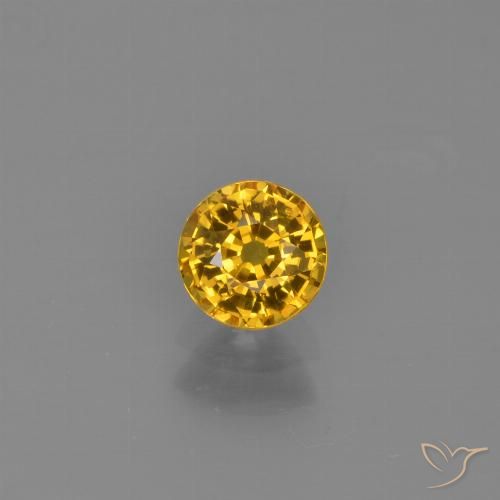 0.65ct Natural Golden Sapphire, Round, VVS-VS