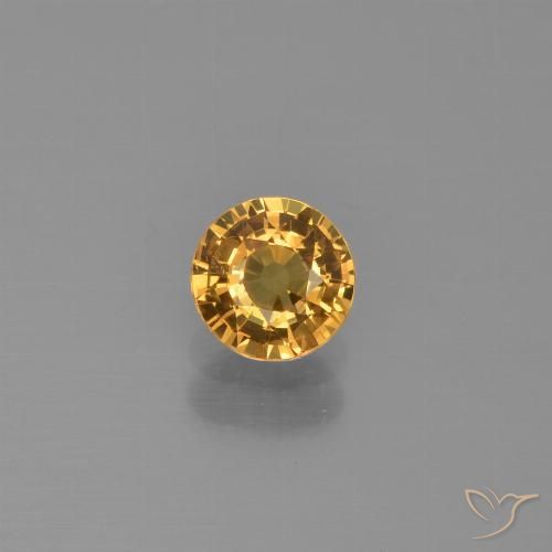 0.58ct Natural Medium Orange Sapphire, Round, VVS-VS