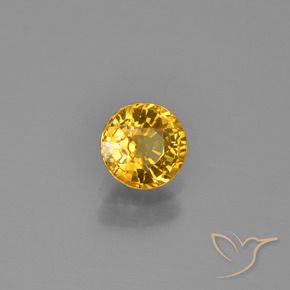 0.62 ct Orange Sapphire Stone, Natural Sapphire in Round Facet Shape for Sale