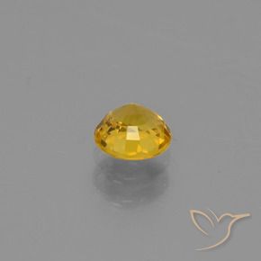 Sapphire Gemstone in 5 mm (calibrated) Size for Sale, Sapphire Stone in Golden Orange Color