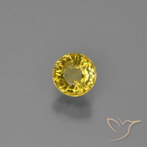 0.63 ct Yellow Sapphire Stone, Natural Sapphire in Round Facet Shape for Sale