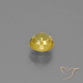 Sapphire Gemstone in 5 mm (calibrated) Size for Sale, Sapphire Stone in Yellowish Gold Color