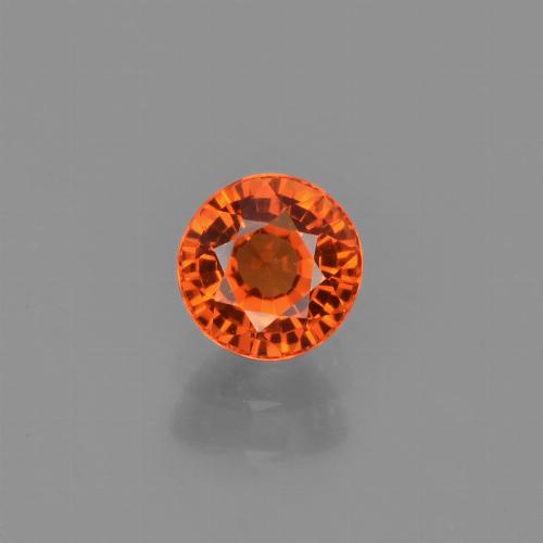 Amber Orange Sapphire Gem - 0.8ct Round Facet (ID: 453332)