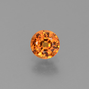 hellorange Saphir Edelstein - 0.9ct Rund Facettenschliff (ID: 453352)