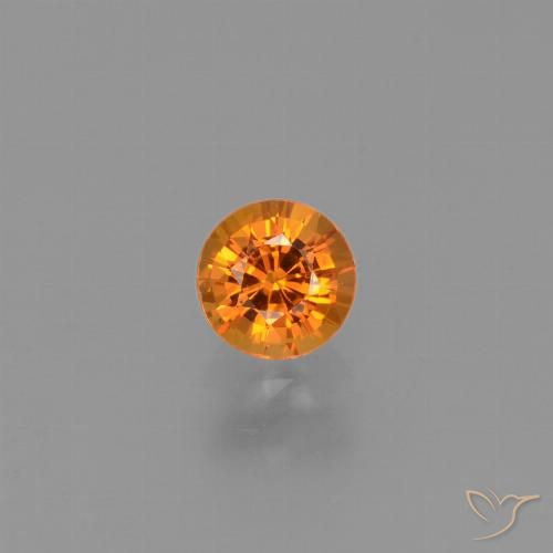 0.64ct Natural Apricot Orange Sapphire, Round, VVS-VS