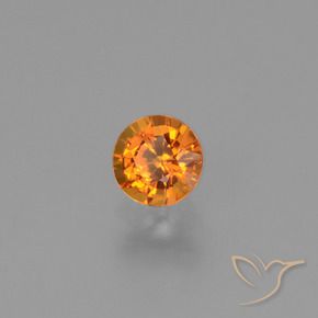 0.64 ct Orange Sapphire Stone, Natural Sapphire in Round Facet Shape for Sale