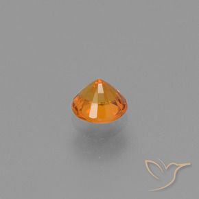 Sapphire Gemstone in 5 mm (calibrated) Size for Sale, Sapphire Stone in Apricot Orange Color