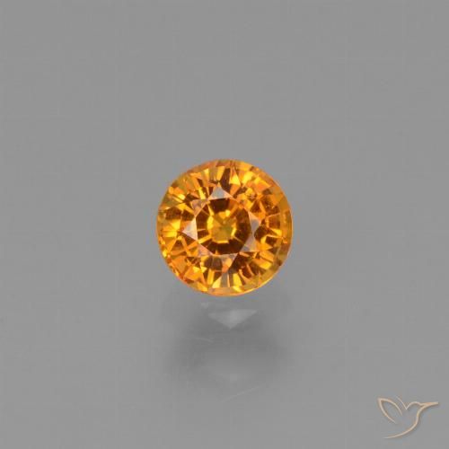 0.76ct Natural Apricot Orange Sapphire, Round, VVS-VS