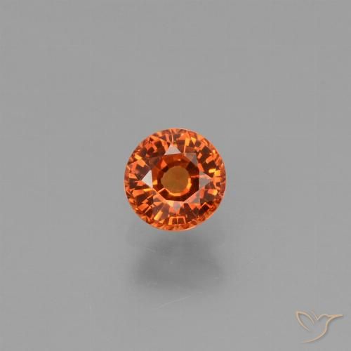 0.66ct Natural Medium Orange Sapphire, Round, VVS-VS