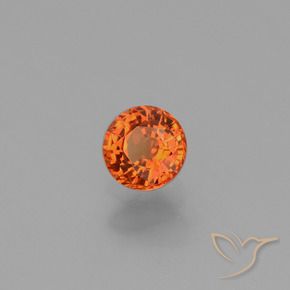 0.66 ct Orange Sapphire Stone, Natural Sapphire in Round Facet Shape for Sale