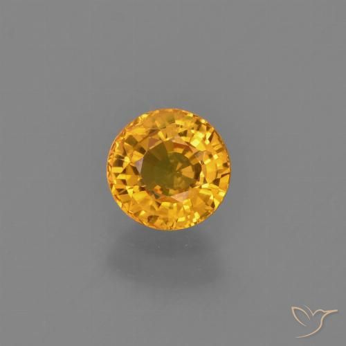 0.76 ct Yellow Sapphire, 5.2 mm Round Cut From Tanzania, Photo A