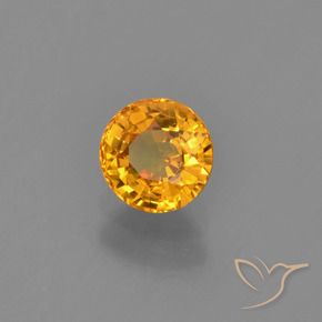 0.76 ct Golden Sapphire Stone, Natural Sapphire in Round Facet Shape for Sale