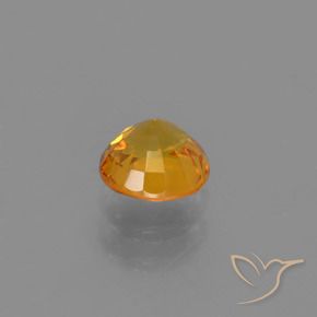 Sapphire Gemstone in 5 mm (calibrated) Size for Sale, Sapphire Stone in Deep Golden Orange Color