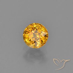 0.72 ct Golden Sapphire Stone, Natural Sapphire in Round Facet Shape for Sale