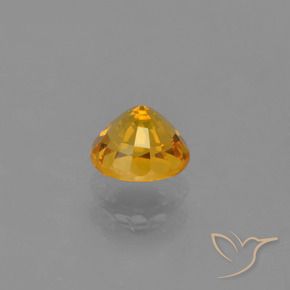 Sapphire Gemstone in 5 mm (calibrated) Size for Sale, Sapphire Stone in Deep Golden Orange Color