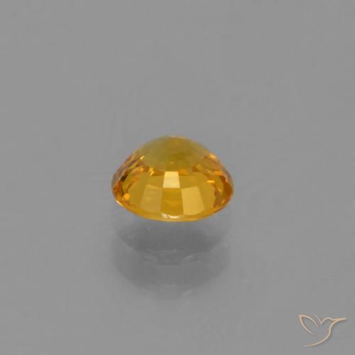 Sapphire Gemstone in 5 mm (calibrated) Size for Sale, Sapphire Stone in Deep Golden Orange Color