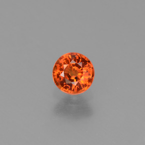 0.8ct Round Facet Orange Sapphire for sale thumb image of 0.8ct Round Facet Orange Sapphire (ID: 453405)