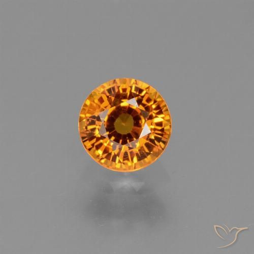 Medium Orange Sapphire Gem - 0.6ct Round Facet (ID: 453424)