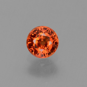 Ámbar naranja Zafiro Gema - 0.8ct Faceta Redonda (ID: 453433)