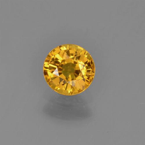 Deep Golden Orange Saphir Edelstein - 0.7ct Rund Facettenschliff (ID: 453438)