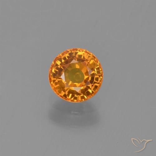 0.71ct Natural Medium Orange Sapphire, Round, VS