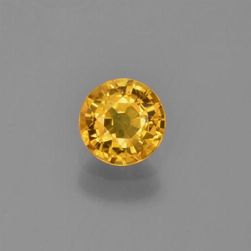 Honey Yellow Сапфир Камень - 0.7ct Круглая Фасетная Огранка (ID: 453444)