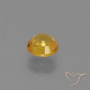 Sapphire Gemstone in 5 mm (calibrated) Size for Sale, Sapphire Stone in Deep Golden Orange Color