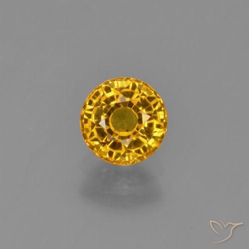0.72ct Natural Dark Golden Sapphire, Round, VVS