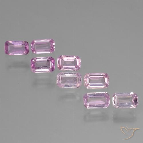 2.53 ctw Pink Sapphire Gemstones, Sapphire Gems in Octagon Step Cut Shape for Sale.