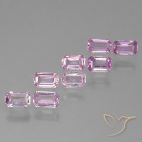 2.53 ctw Pink Sapphire Stones, Natural Sapphire in Octagon Step Cut Shape for Sale
